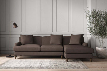 Deni Large Right Hand Chaise Sofa - Recycled Cotton Mocha