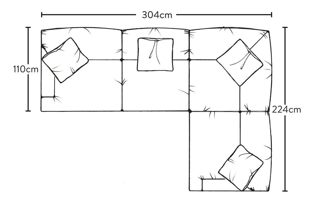 Deni Large Right Hand Corner Sofa - Recycled Cotton Lavender