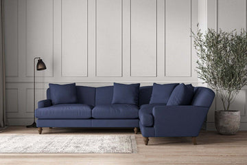 Deni Large Right Hand Corner Sofa - Recycled Cotton Navy