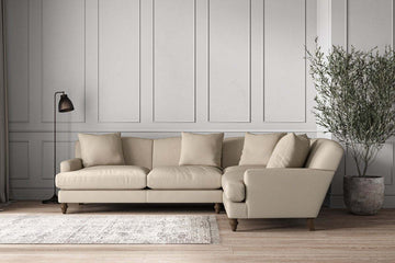 Deni Large Right Hand Corner Sofa - Recycled Cotton Stone