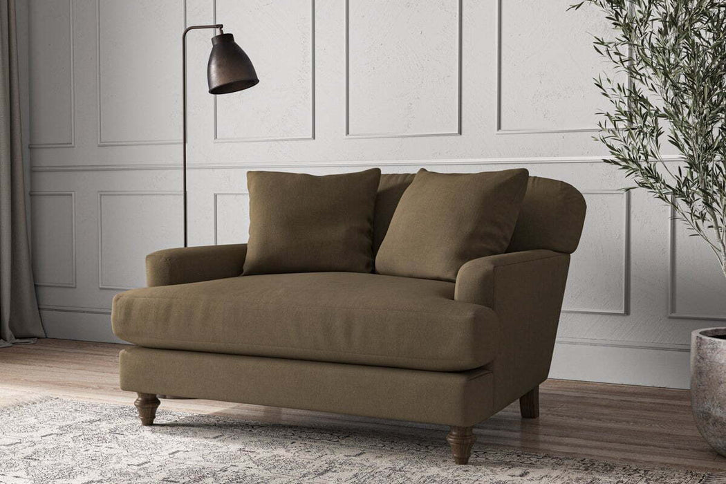 Deni Love Seat - Brera Linen Chestnut