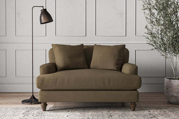 Deni Love Seat - Brera Linen Chestnut