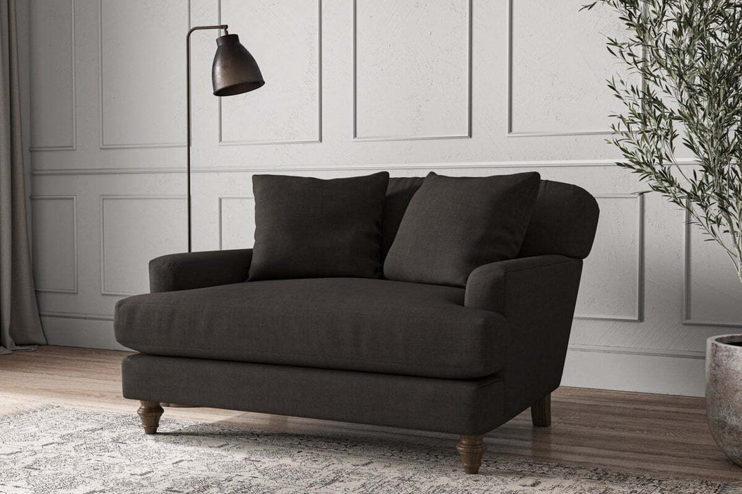 Deni Love Seat - Brera Linen Espresso