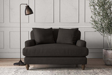 Deni Love Seat - Brera Linen Espresso
