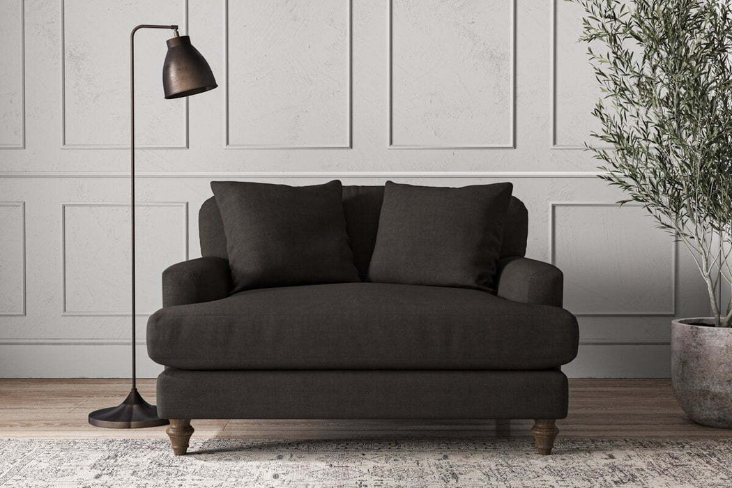 Deni Love Seat - Brera Linen Espresso