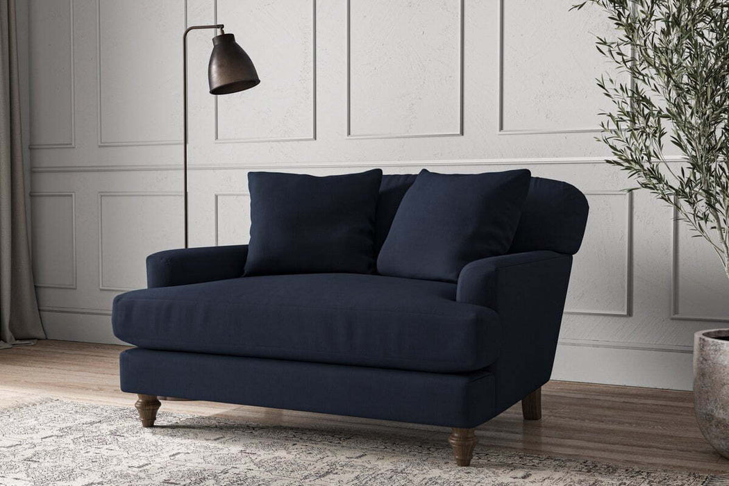 Deni Love Seat - Brera Linen Indigo