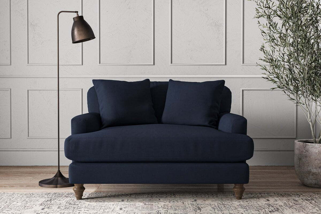 Deni Love Seat - Brera Linen Indigo
