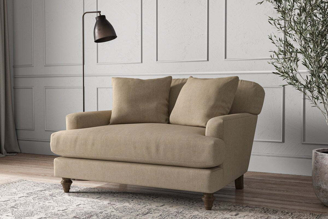 Deni Love Seat - Brera Linen Pebble