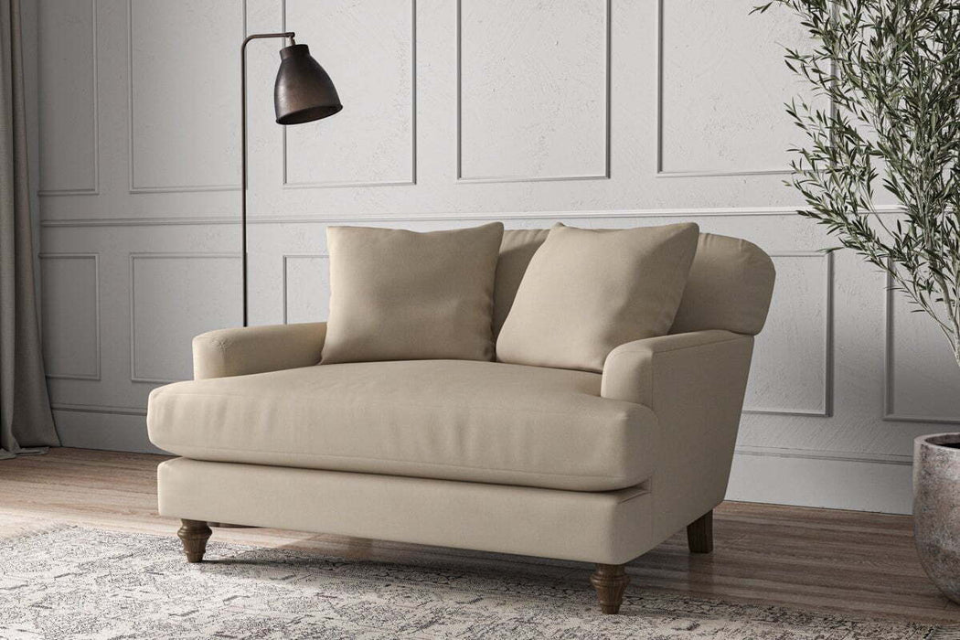 Deni Love Seat - Recycled Cotton Stone