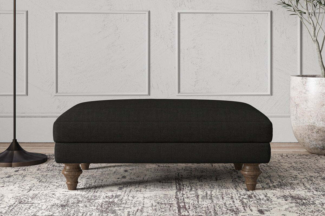 Deni Medium Footstool - Brera Linen Charcoal