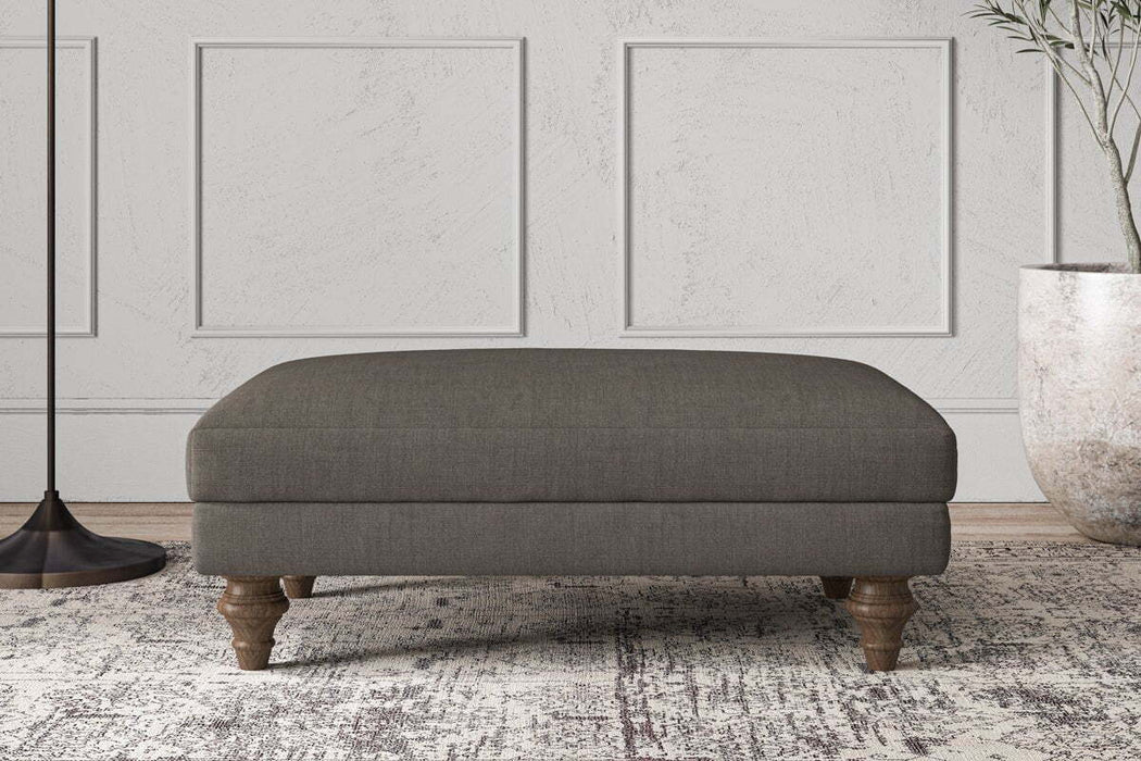 Deni Medium Footstool - Brera Linen Granite