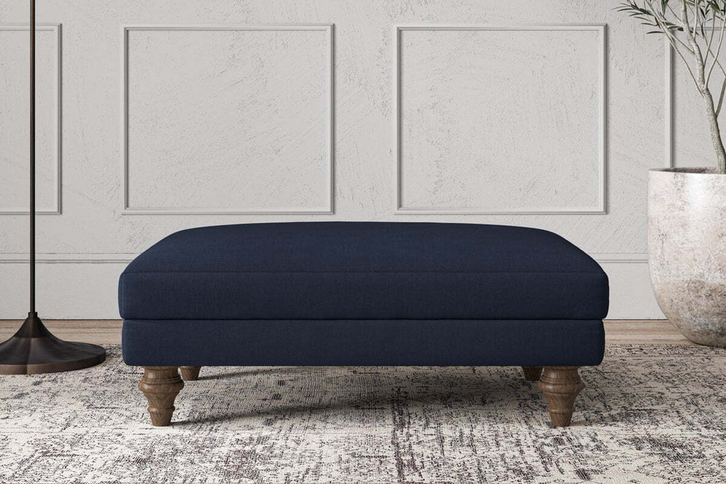 Deni Medium Footstool - Brera Linen Indigo