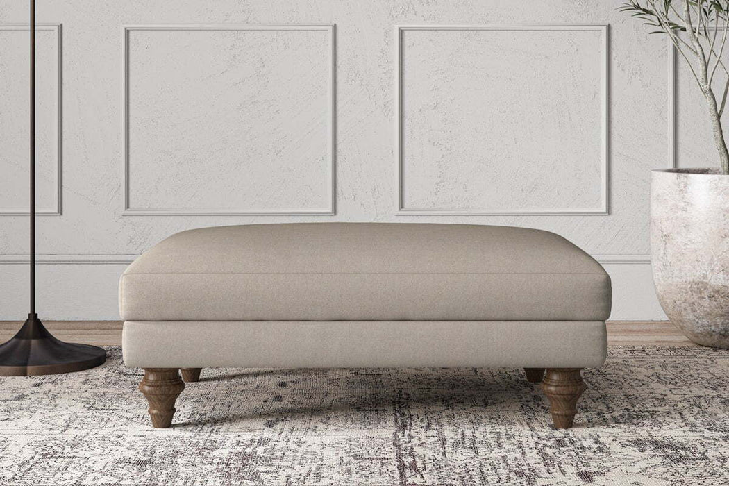 Deni Medium Footstool - Recycled Cotton Flax