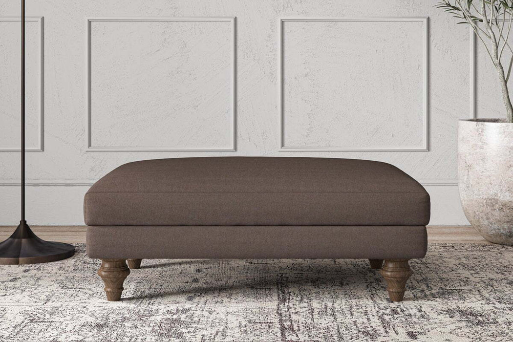 Deni Medium Footstool - Recycled Cotton Mocha