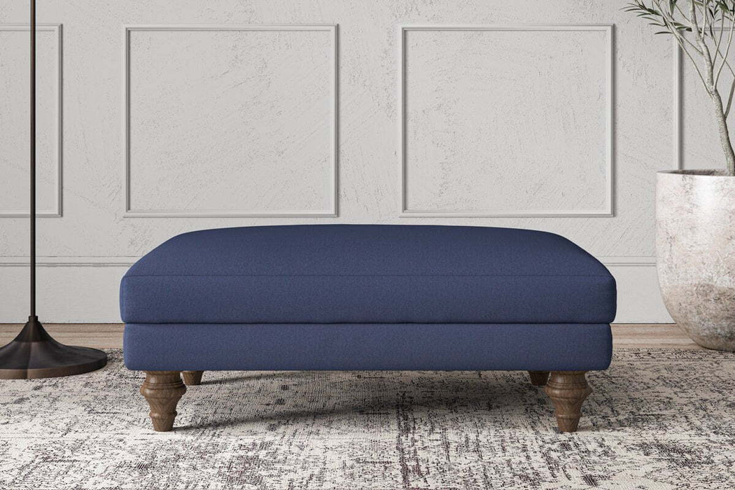 Deni Medium Footstool - Recycled Cotton Navy