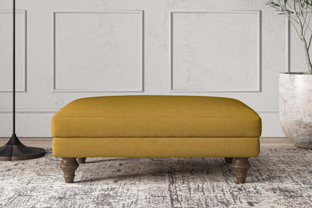 Deni Medium Footstool - Recycled Cotton Ochre