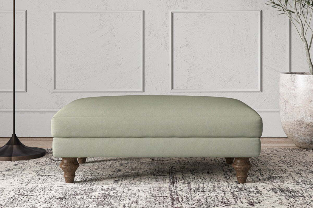 Deni Medium Footstool - Recycled Cotton Seaspray