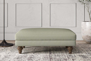 Deni Medium Footstool - Recycled Cotton Seaspray