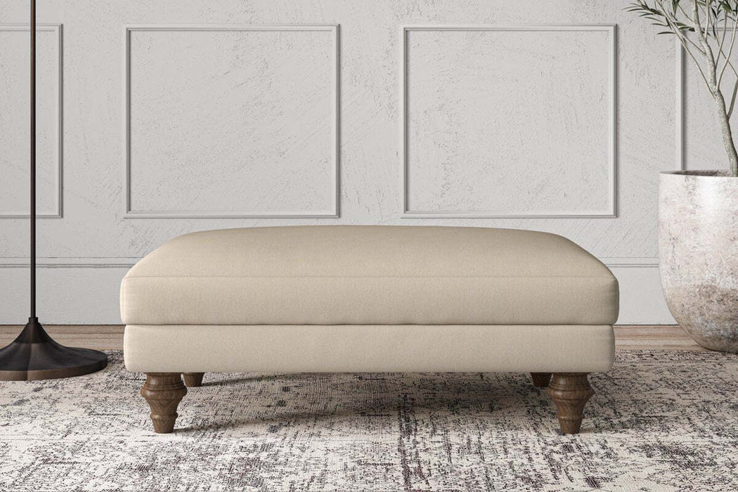 Deni Medium Footstool - Recycled Cotton Stone