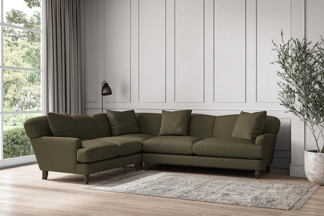 Deni Super Grand Left Hand Corner Sofa - Recycled Cotton Fatigue