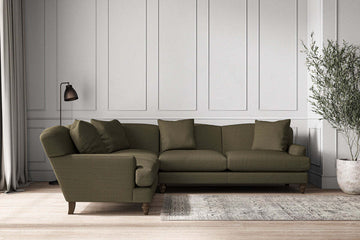 Deni Super Grand Left Hand Corner Sofa - Recycled Cotton Fatigue