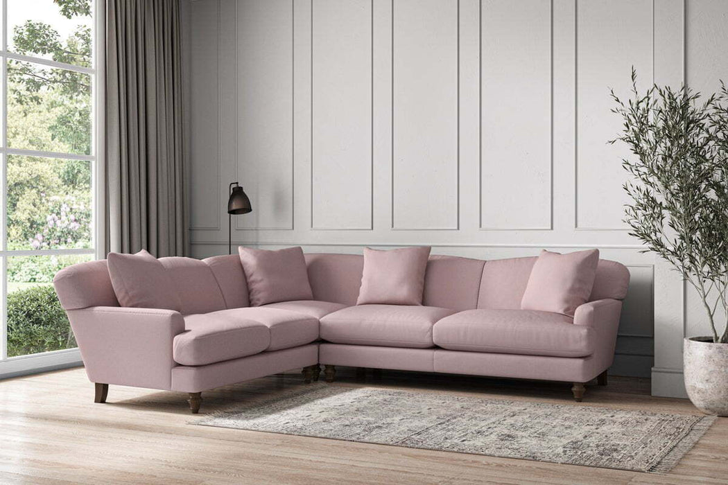 Deni Super Grand Left Hand Corner Sofa - Recycled Cotton Lavender