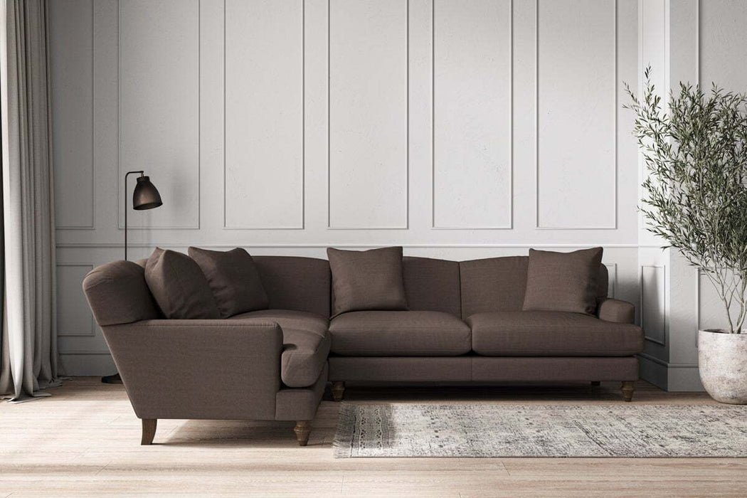 Deni Super Grand Left Hand Corner Sofa - Recycled Cotton Mocha
