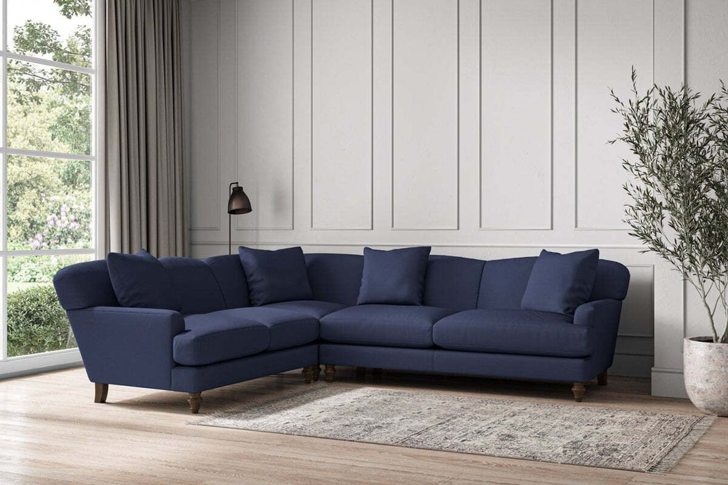 Deni Super Grand Left Hand Corner Sofa - Recycled Cotton Navy