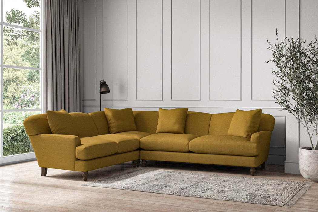 Deni Super Grand Left Hand Corner Sofa - Recycled Cotton Ochre