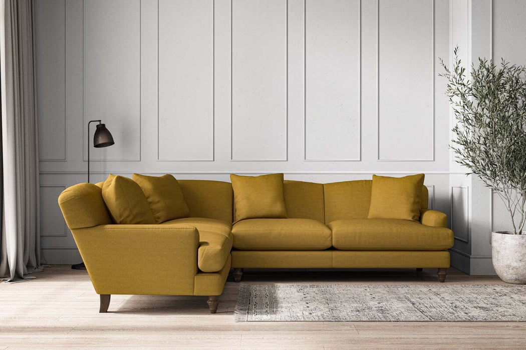 Deni Super Grand Left Hand Corner Sofa - Recycled Cotton Ochre