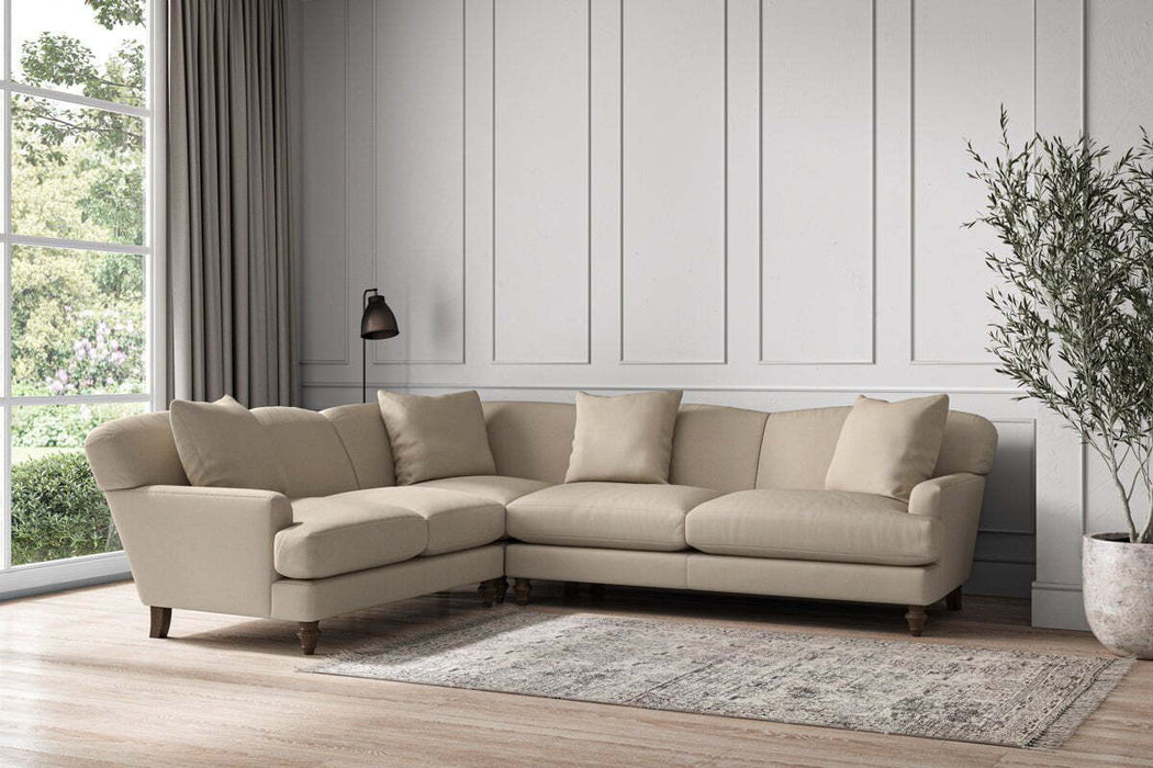 Deni Super Grand Left Hand Corner Sofa - Recycled Cotton Stone