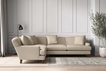 Deni Super Grand Left Hand Corner Sofa - Recycled Cotton Stone