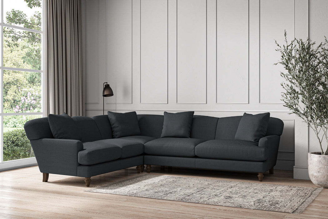 Deni Super Grand Left Hand Corner Sofa - Recycled Cotton Thunder