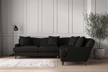 Deni Super Grand Right Hand Corner Sofa - Brera Linen Charcoal