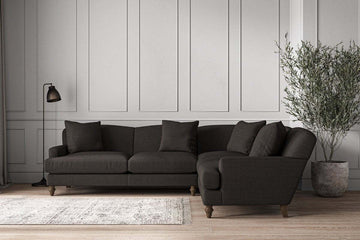 Deni Super Grand Right Hand Corner Sofa - Brera Linen Espresso