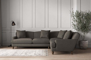 Deni Super Grand Right Hand Corner Sofa - Brera Linen Granite