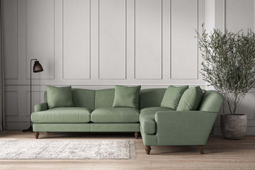 Deni Super Grand Right Hand Corner Sofa - Brera Linen Jade