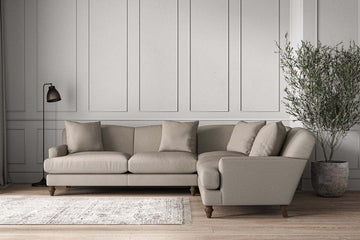 Deni Super Grand Right Hand Corner Sofa - Recycled Cotton Flax