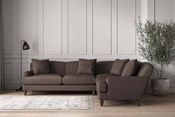 Deni Super Grand Right Hand Corner Sofa - Recycled Cotton Mocha