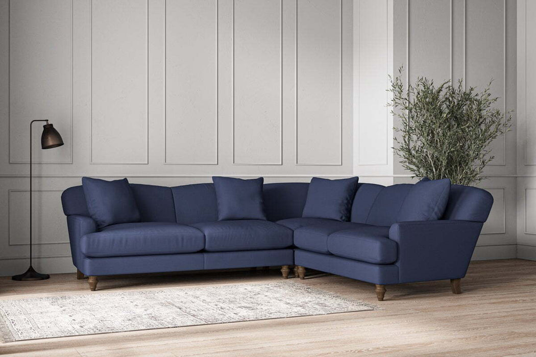 Deni Super Grand Right Hand Corner Sofa - Recycled Cotton Navy