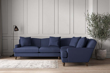 Deni Super Grand Right Hand Corner Sofa - Recycled Cotton Navy