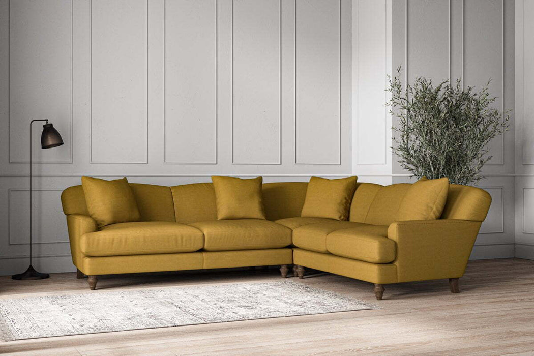 Deni Super Grand Right Hand Corner Sofa - Recycled Cotton Ochre
