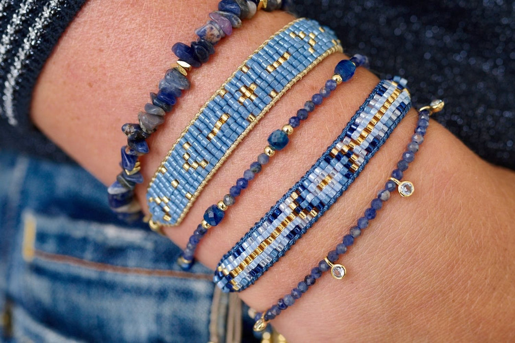 Sana Gold Beaded Sodalite Crystal Bracelet