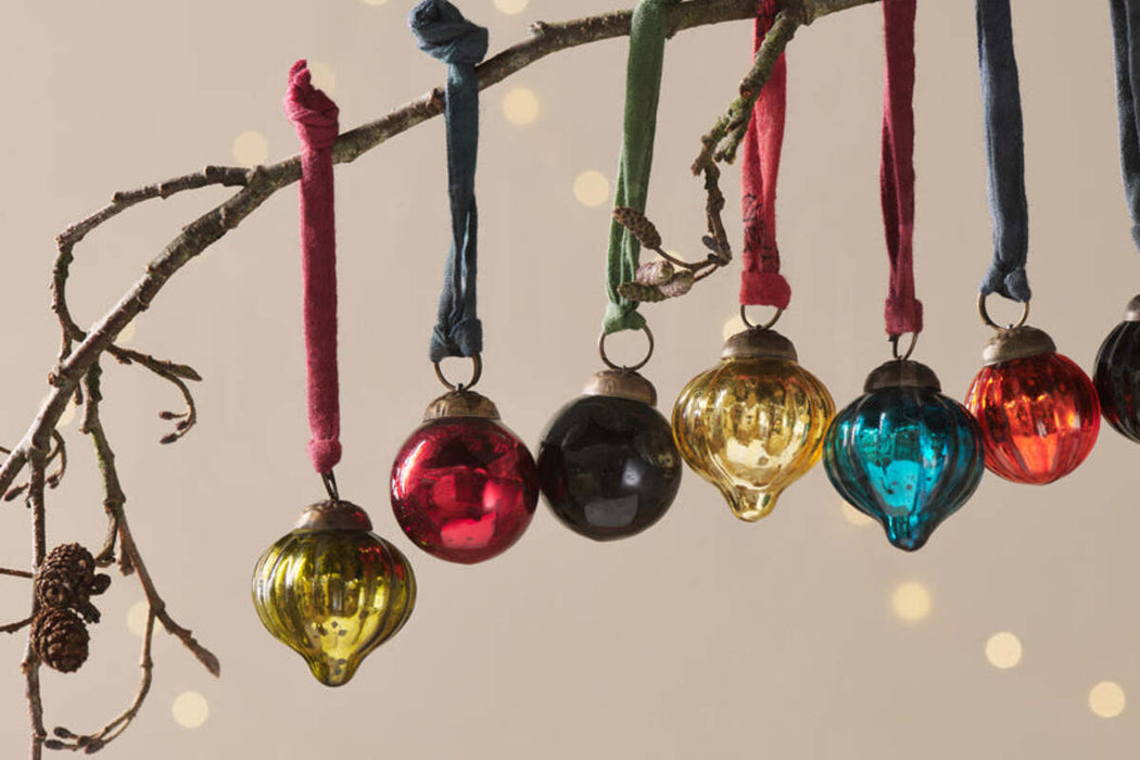 Dew Drop Baubles Mixed Antique Set Of 12 Dd36Gb