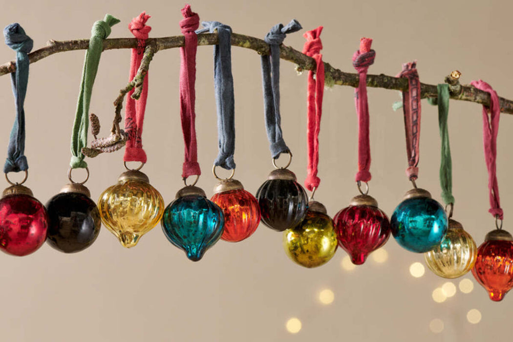 Dew Drop Baubles Mixed Antique Set Of 12 Dd36Gb