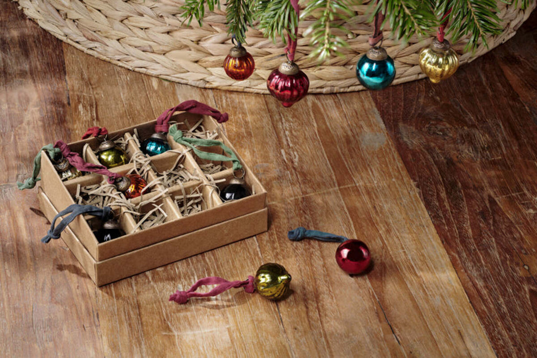 Dew Drop Baubles Mixed Antique Set Of 12 Dd36Gb