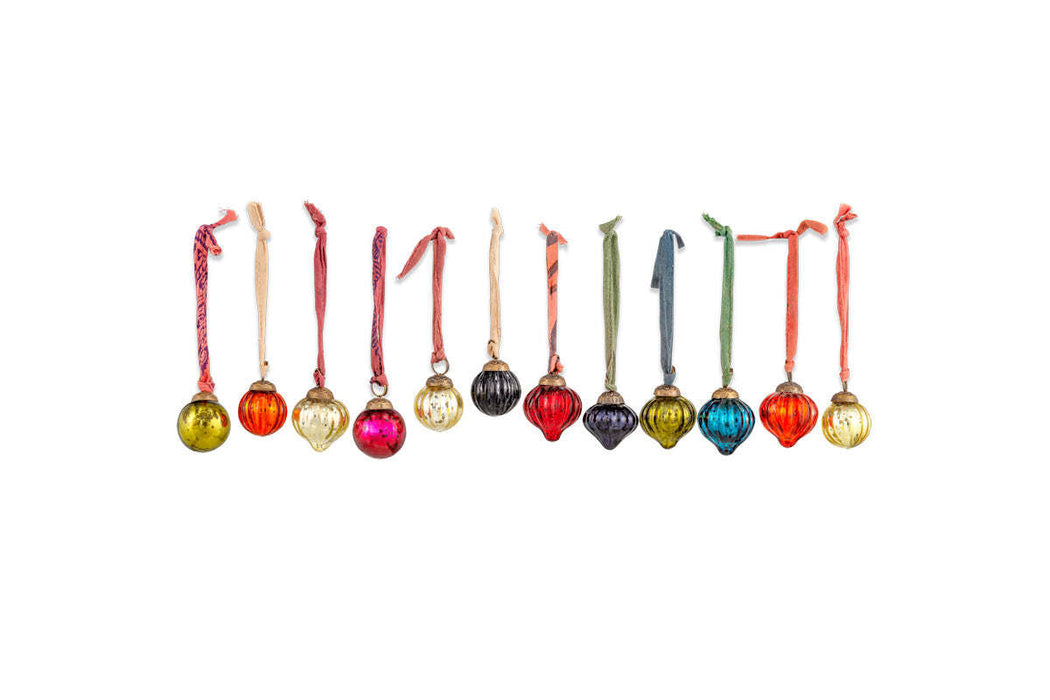 Dew Drop Baubles Mixed Antique Set Of 12 Dd36Gb