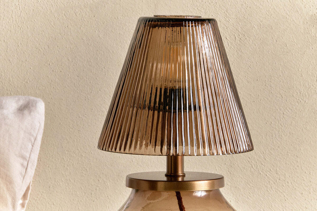 Dimalai Recycled Glass Table Lamp Brown Smoke