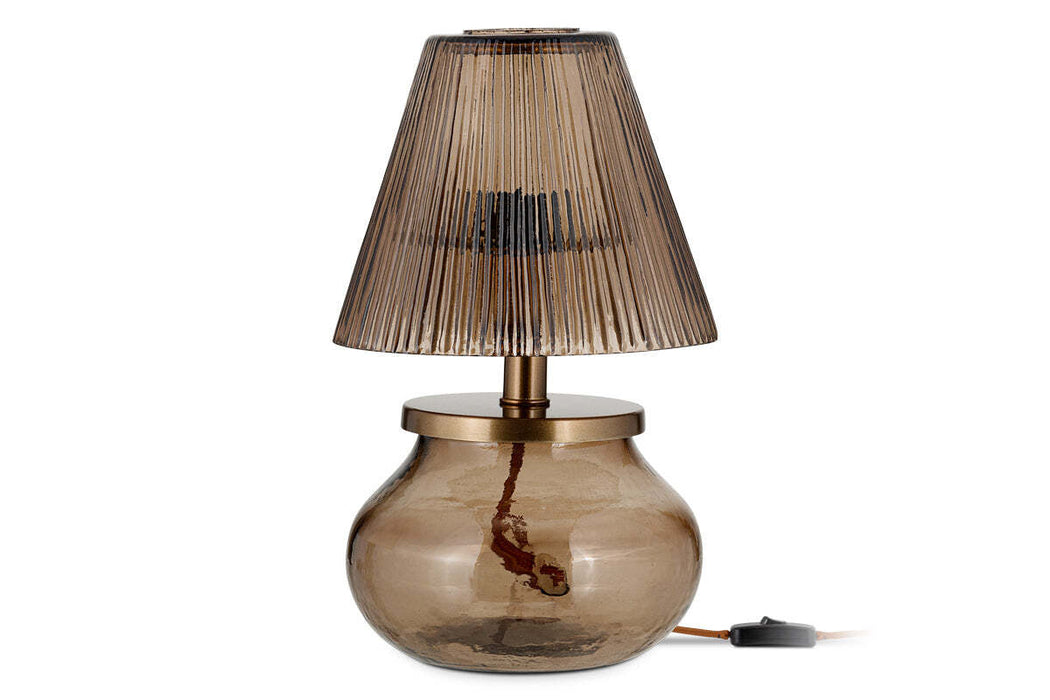 Dimalai Recycled Glass Table Lamp Brown Smoke