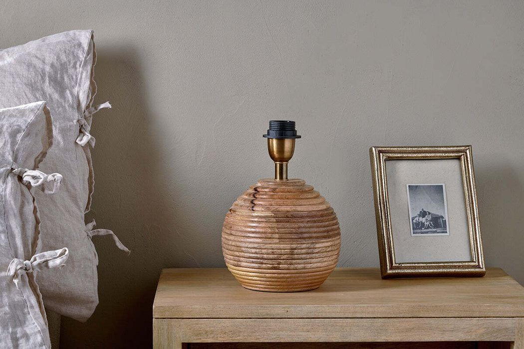 Drisana Mango Wood Bedside Table Lamp